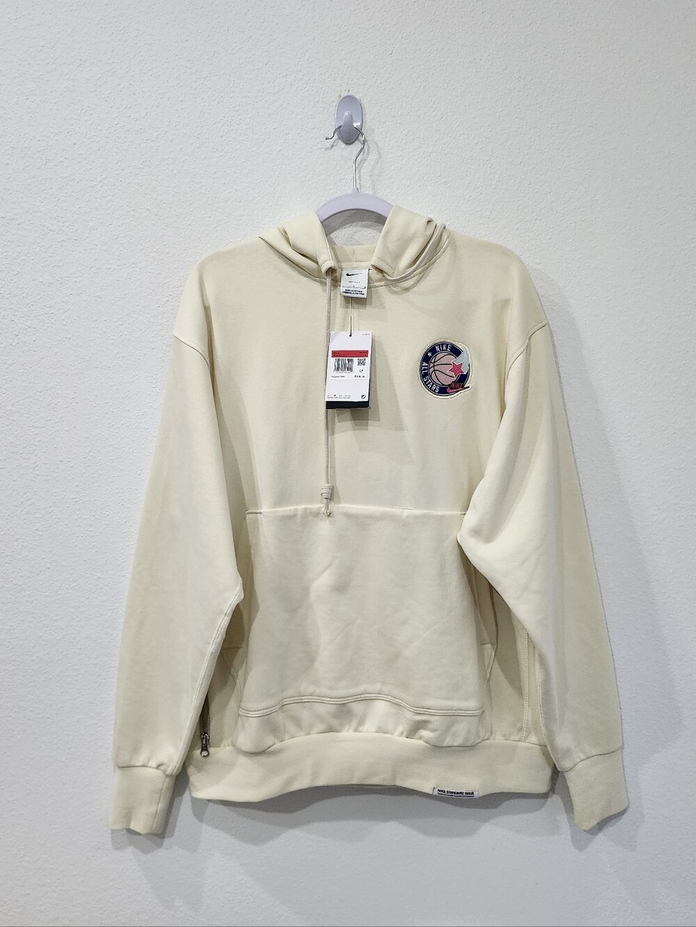 Nike Standard Issue All Star Pullover Hoodie Cream Men's Size L HF4470-053 NWT